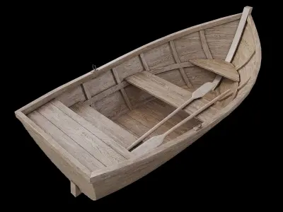 wooden boat 3D model