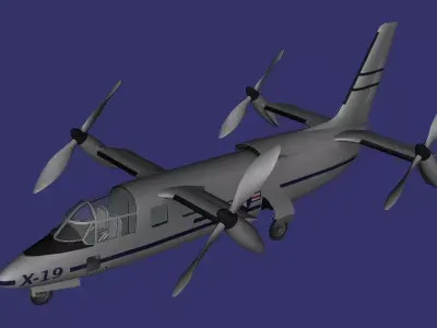 Curtiss-Wright X-19 Free low-poly 3D model