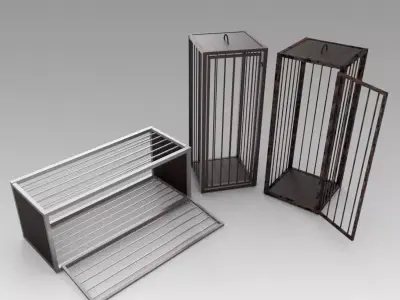 Medieval cages 3D model
