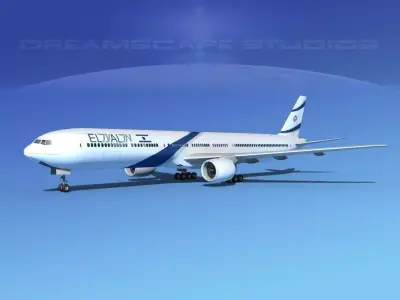 Boeing 777-300 El Al Israel 3D model