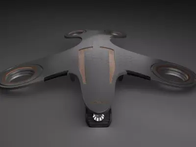 Bladeless Military Drone Low-poly 3D model