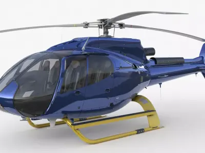 Airbus H130 High Detail 3ds max Vray 3D model