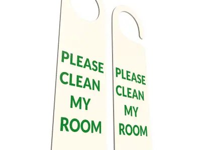 Door Hanger Tag Please Clean My Room Low-poly 3D model