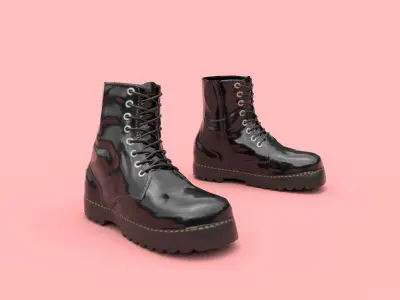 Shoes pack Low-poly 3D model