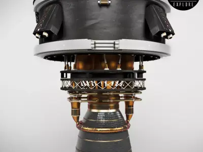 Engine space rocket 3D model