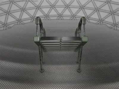 Sci-Fi Stairs - 28 - Green Version Low-poly 3D model