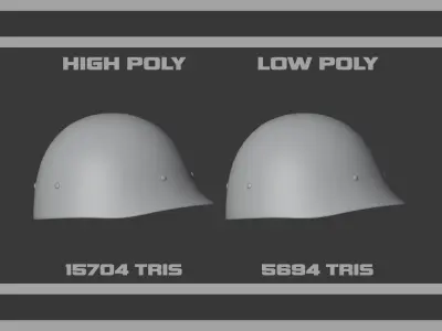 Chinese GK90 Ballistic Nylon Airborne Helmet Low-poly 3D model