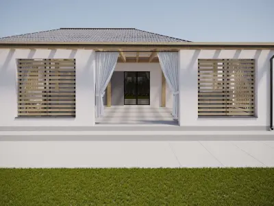  Wooden Alcove in Garden House 3D model