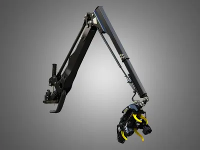 H21D Forestry Harvester Head with Arm 3D model