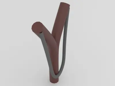 Stylized Cartoon Slingshot Game-Ready 3D Model Low-poly 3D model