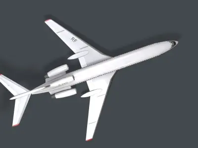 Tupolev Tu-154 Russia Animated Low-poly 3D model