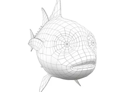Thunnus Obesus Fish Animated   Low-poly 3D model