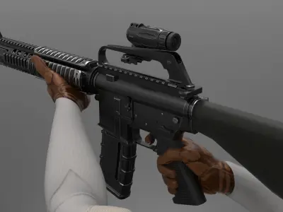 m16A4 Fps-Tps Low-poly 3D model