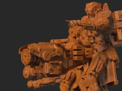 Infantry Kolass Chaingun Squad 3D Model Print 3D print model