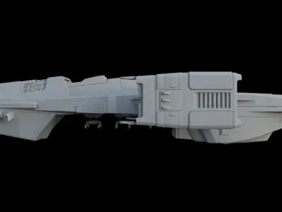 Sci-Fi Cargo Ship 3D model