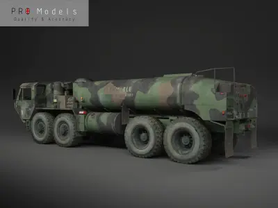 Hemtt M978 Oshkosh Military Fuel Truck Low-poly 3D model