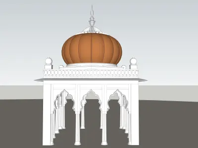 indian jodhpuri stone chatri Low-poly 3D model