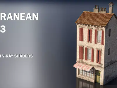 Mediterranean House 03 Low-poly 3D model