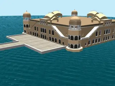 Jal Mahal 3D model Low-poly 3D model