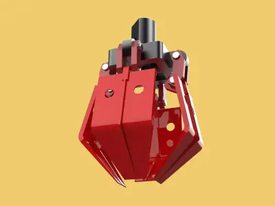 PALM OIL FRUIT CRANE ATTACHMENT ARM LOADER LIFTING GRABBER JAWS 3D model