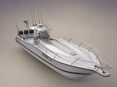 Boston Whaler Center Console Sport Fishing Boat Low-poly 3D model