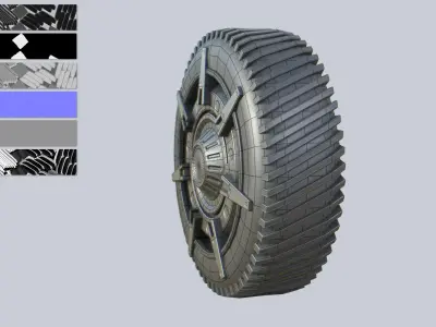 Scifi wheel Low-poly 3D model