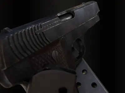 French Ruby Pistol Low-poly 3D model