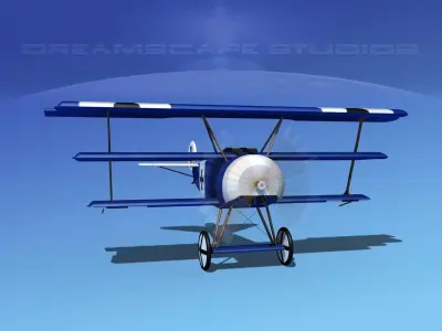 Fokker DR-1 Triplane V04 3D model