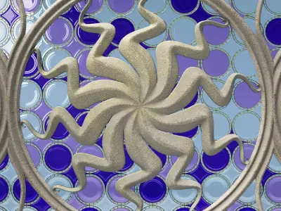 Gothic stained glass round window 3D model