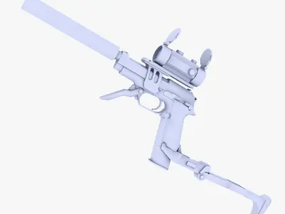 M93 Raffica modded Low-poly 3D model