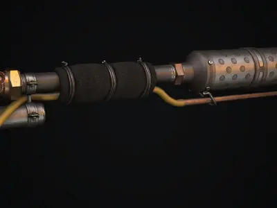 Flamethrower gun Low-poly 3D model