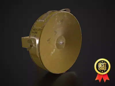 Soviet anti-personnel guided fragmentation mine MON-100 Low-poly 3D model