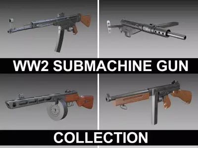 WW2 Submachine guns - Collection 3D model