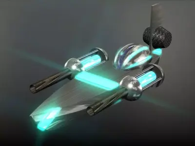 Space Boat Low-poly 3D model