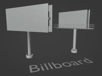 2 Billboard-game ready 3D model