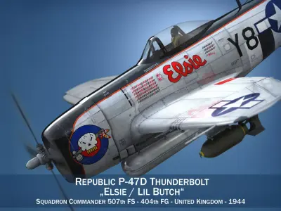 Republic P-47D Thunderbolt - Elsie 3D model