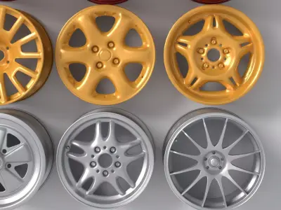 Custom Car Wheel Rims Modern Sport Automotive Alloy Pack 3D model