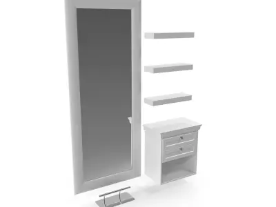 Barber Work Place A 3D model