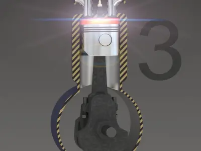 Four Stroke Engine Animation 3D model