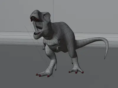 Trex Jurassic Park  -3d model- classics look Low-poly 3D model