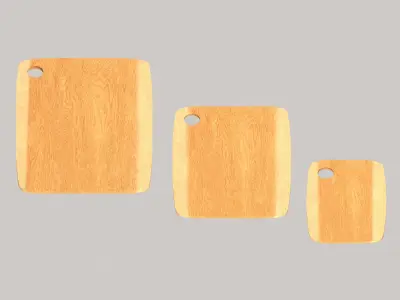 Wooden chopping boards set2 Free low-poly 3D model