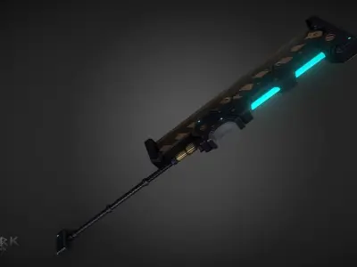 Cyber Cleaver Low-poly 3D model