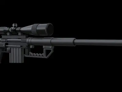 Intervention sniper rifle Free 3D model
