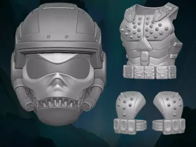 Headhunter Stormtrooper GI Joe Fan Art 3D For Action Figures 3D print model