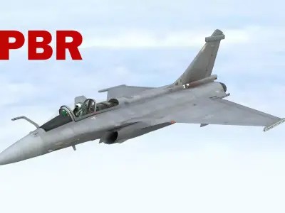 Fighter Jet Flying In Sky Plane V07 Low-poly 3D model