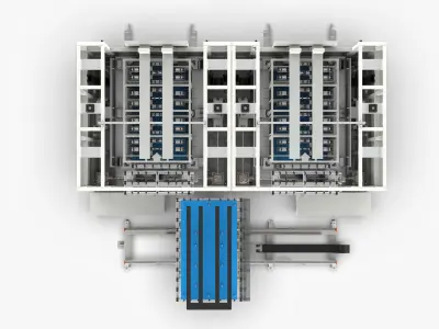 Automatic Panel Cassette Lifting and Transfer Machine 3D model
