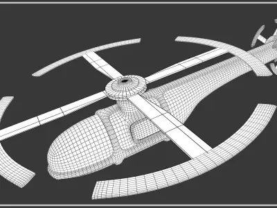 Neon Helicopter - Animated 3D model