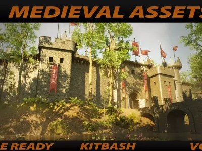 MEDIEVAL ASSETS KITBASH VOL 01 Low-poly 3D model
