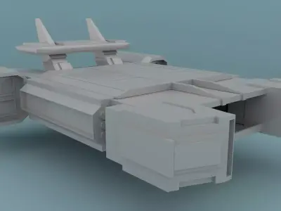Cargo space ship Low-poly 3D model