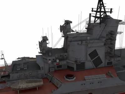 Moskva-missile cruiser Low-poly 3D model